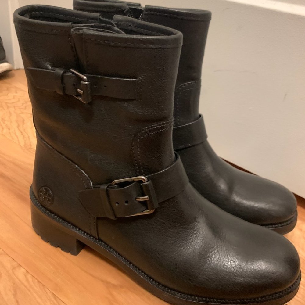 Tory Burch Black Leather Ankle Boots